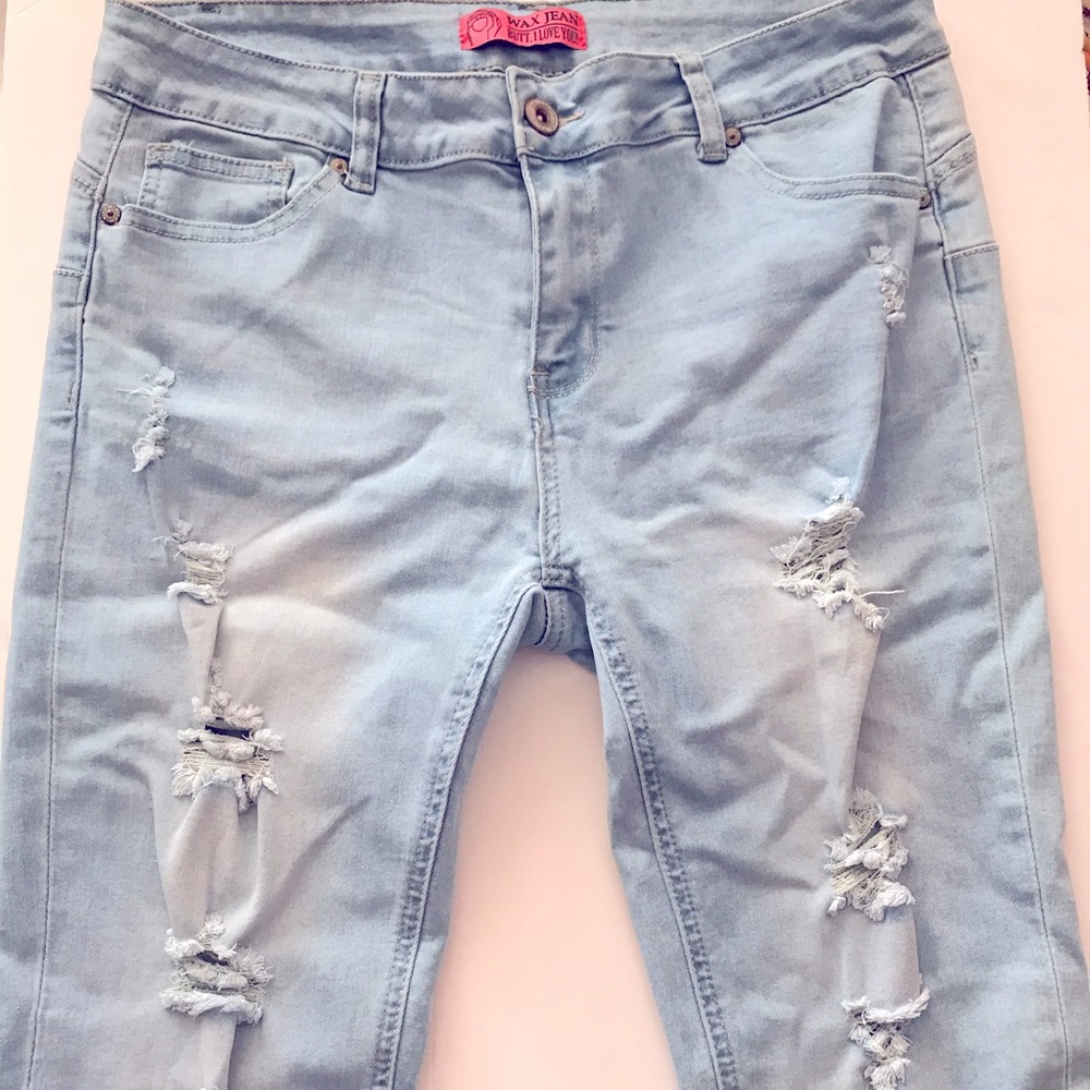 Skinny Denim Jeans With Rips
